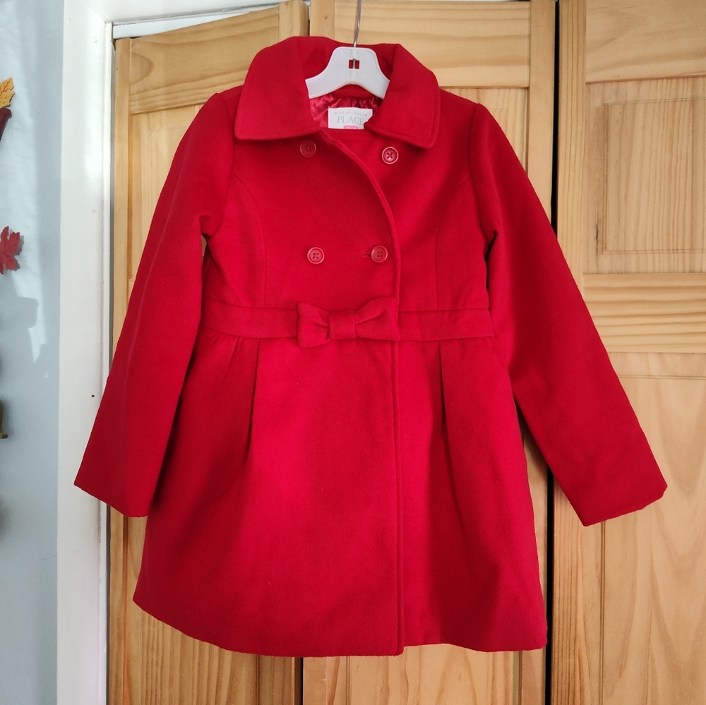 Girls The Children's Place, Red Winter Coat, buttons, sizes M7/8 & S5/6
